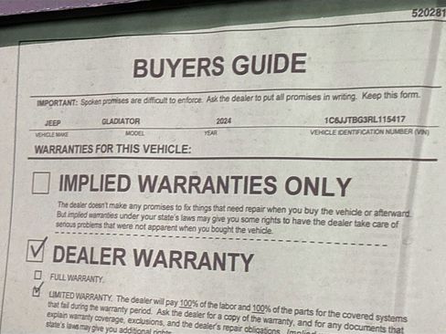 Used 2024 Jeep Gladiator Rubicon w/ Technology Group image 24