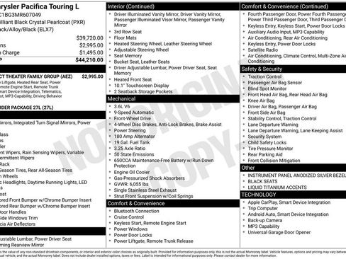 Used 2021 Chrysler Pacifica Touring-L w/ Uconnect Theater Family Group image 3