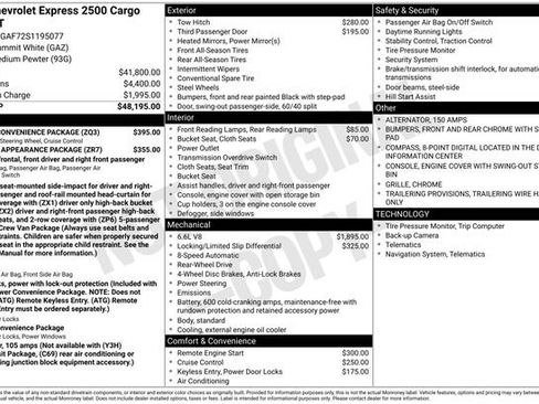 New 2025 Chevrolet Express 2500 Work Van w/ Driver Convenience Package image 19