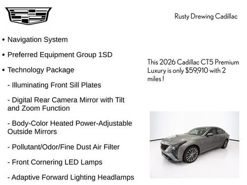 New 2026 Cadillac CT5 Premium Luxury w/ Technology Package AWD/4WD image 4