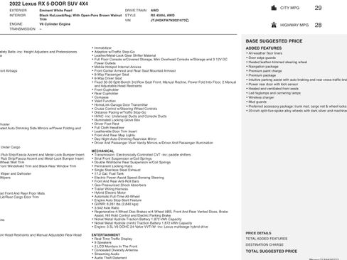 Used 2022 Lexus RX 450hL AWD w/ Premium Package image 3