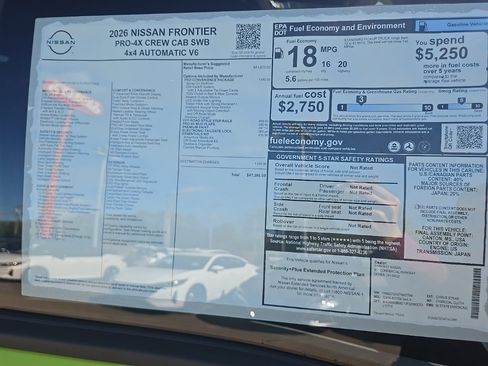 New 2026 Nissan Frontier PRO-4X w/ Pro-4x Convenience Package image 41