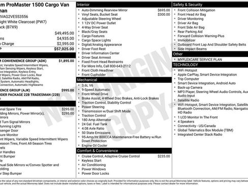 New 2027 RAM ProMaster 1500 w/ Premium Convenience Group FWD image 2
