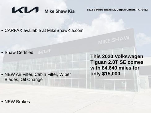 Used 2020 Volkswagen Tiguan SE w/ Panoramic Sunroof Package AWD/4WD image 3
