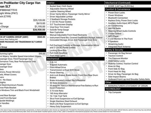 Used 2017 RAM ProMaster City Tradesman SLT w/ Rear Back-up Camera Group image 17