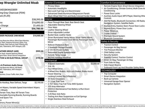 Used 2019 Jeep Wrangler Unlimited Sahara w/ Quick Order Package 24M Moab image 2