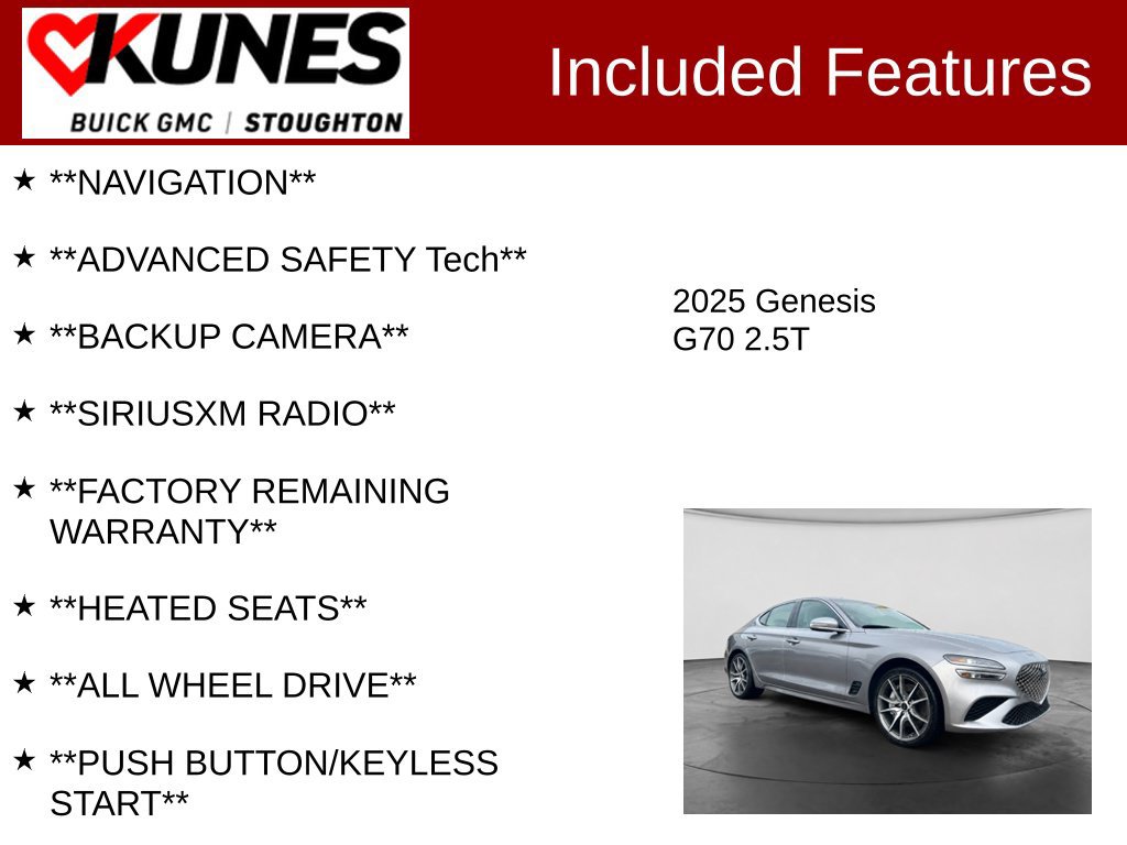 Used 2025 Genesis G70 2.5T AWD/4WD image 2