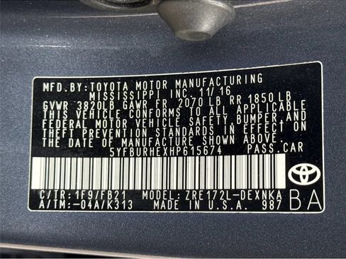 Used 2017 Toyota Corolla L FWD image 20