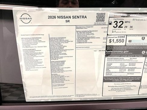 New 2026 Nissan Sentra SR w/ SR All Weather Package FWD image 39