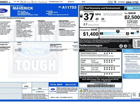 Used 2025 Ford Maverick XL w/ Equipment Group 101A AWD/4WD image 3