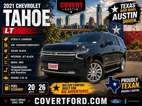 Used 2021 Chevrolet Tahoe LT w/ Rear Media and Nav Package AWD/4WD image 1