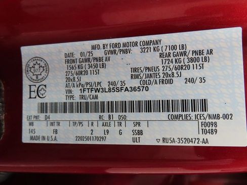 Used 2025 Ford F150 XLT w/ Equipment Group 302A MID AWD/4WD image 59
