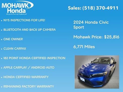 Certified 2024 Honda Civic Sport image 8