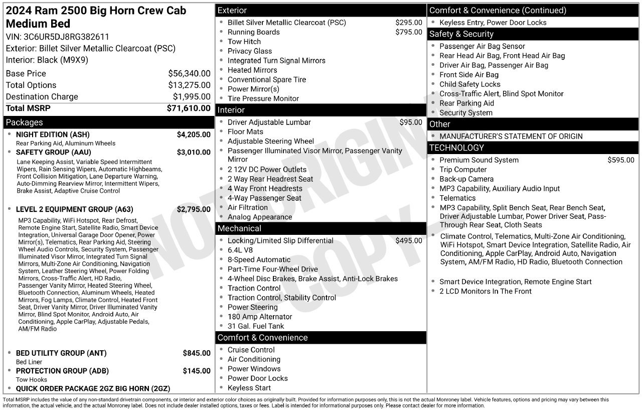 Used 2024 RAM 2500 Big Horn w/ Night Edition AWD/4WD image 5