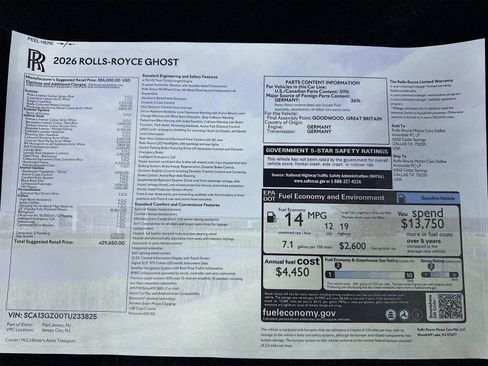 Certified 2026 Rolls-Royce Ghost AWD/4WD image 31