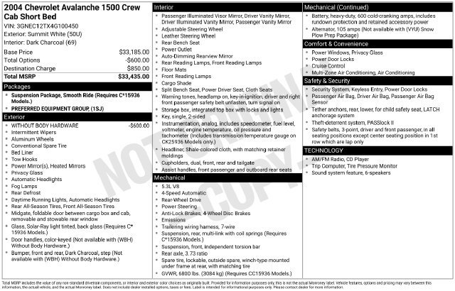 Used 2004 Chevrolet Avalanche 2WD image 1