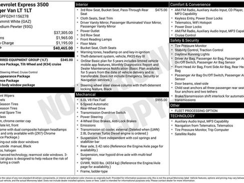 Used 2017 Chevrolet Express 3500 LT w/ LT Preferred Equipment Group image 14