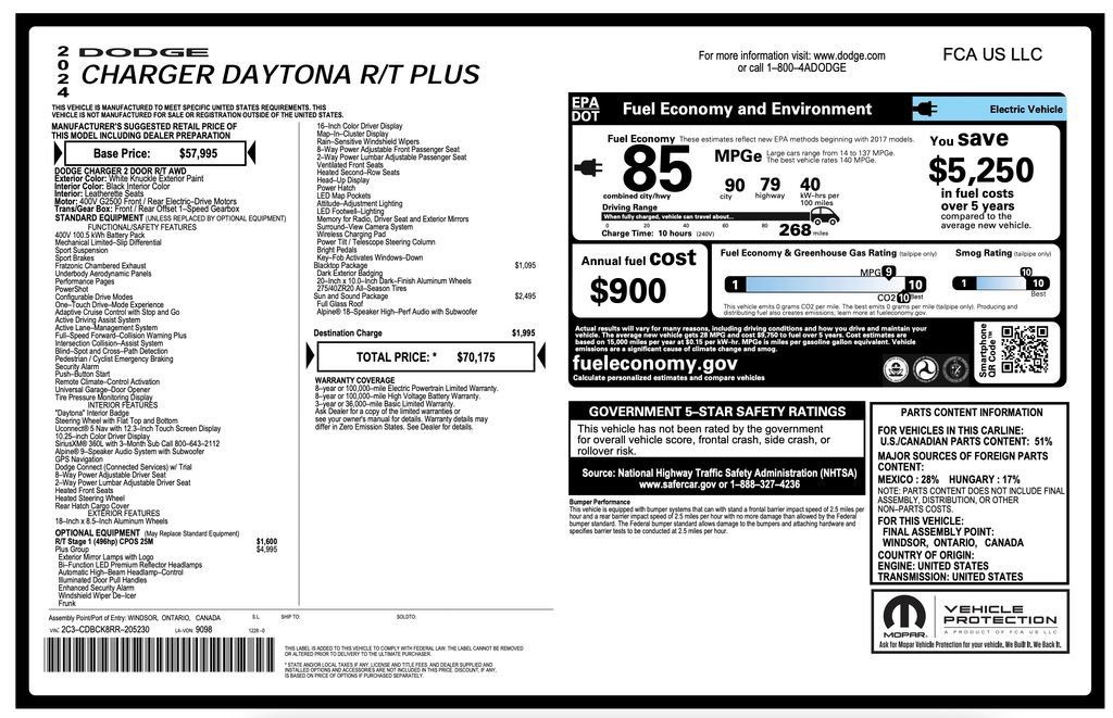 Used 2024 Dodge Charger Daytona R/T w/ Plus Group AWD/4WD image 7