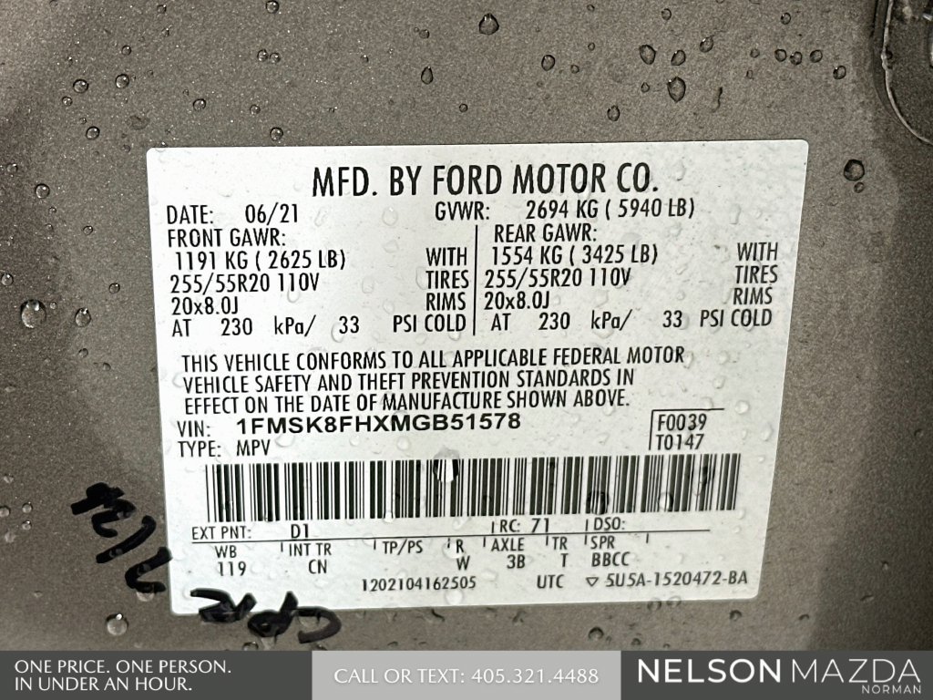Used 2021 Ford Explorer Limited w/ Equipment Group 301A AWD/4WD image 35