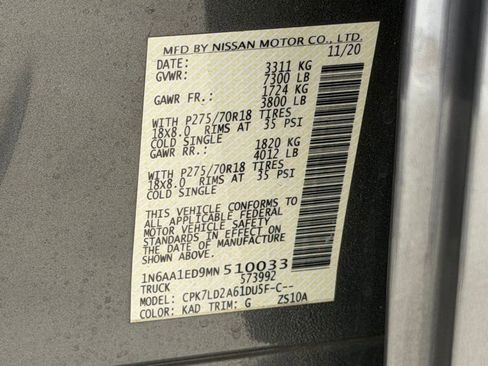 Used 2021 Nissan Titan PRO-4X w/ Pro-4x Convenience Package AWD/4WD image 27