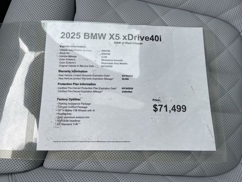 Certified 2025 BMW X5 xDrive40i w/ Climate Comfort Package AWD/4WD image 19