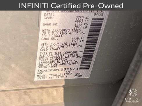 Certified 2027 INFINITI QX60 Luxe w/ Cargo Package FWD image 33