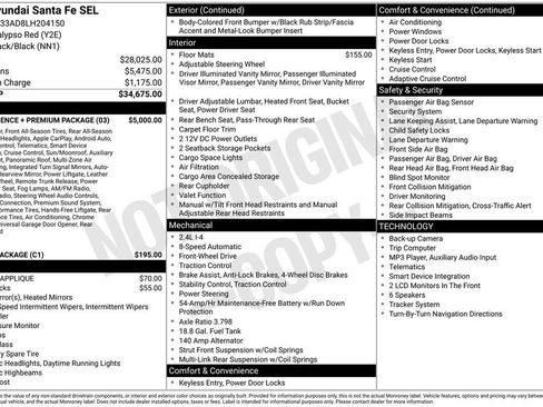 Used 2020 Hyundai Santa Fe SEL w/ Convenience + Premium Package FWD image 4