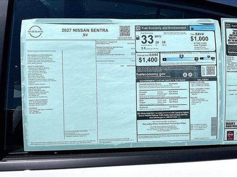 New 2027 Nissan Sentra SV FWD image 12