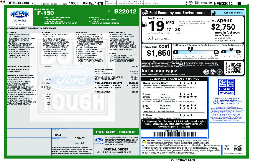 Used 2022 Ford F150 Lariat w/ Tow Technology Package AWD/4WD image 3