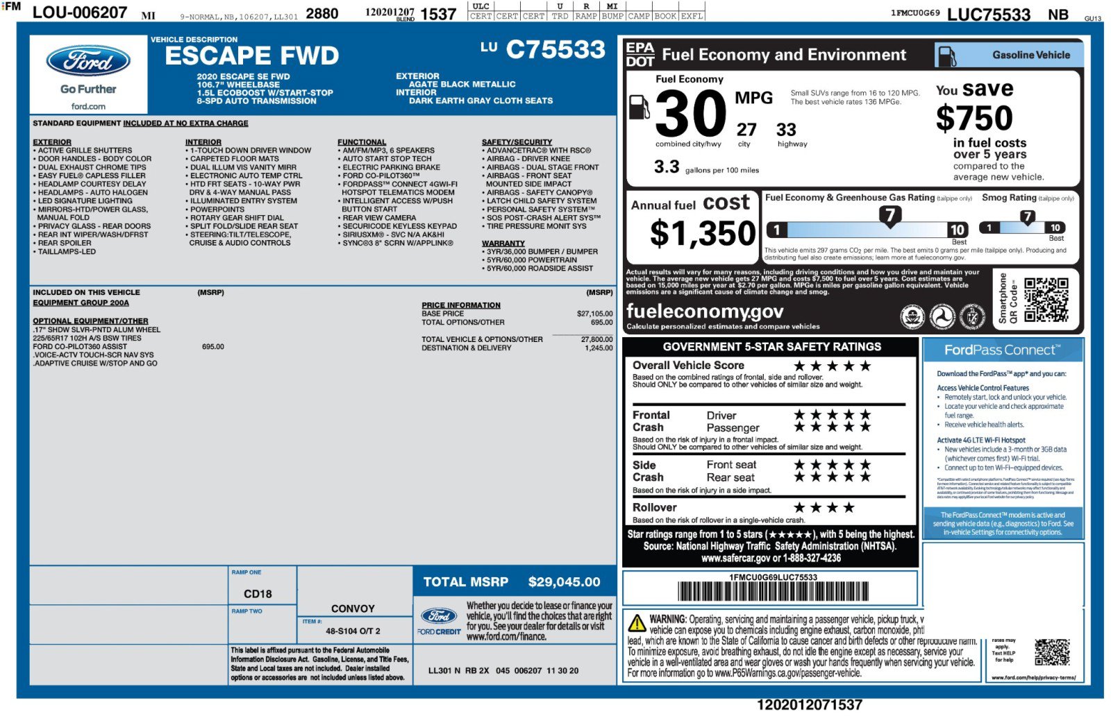 Used 2020 Ford Escape SE FWD image 48