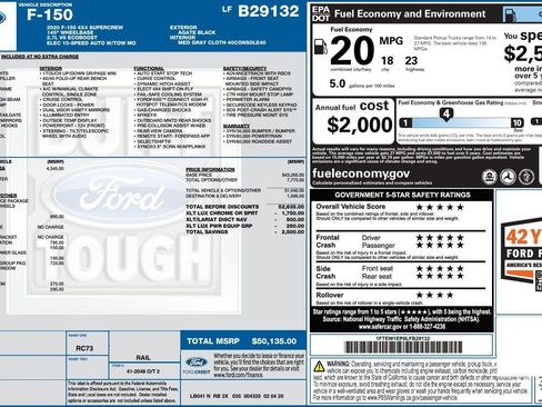 Used 2020 Ford F150 XLT w/ Equipment Group 302A Luxury image 36