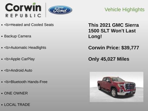 Used 2021 GMC Sierra 1500 SLT w/ SLT Premium Package image 6