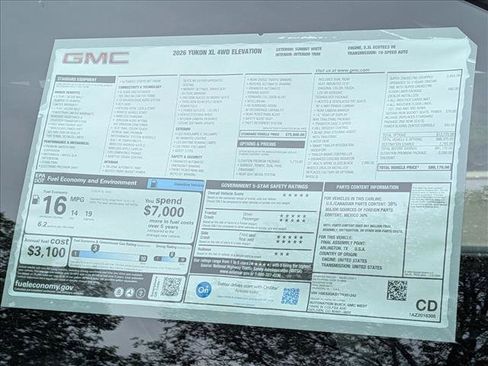 New 2026 GMC Yukon XL Elevation w/ Elevation Premium Package AWD/4WD image 21