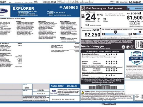 Used 2024 Ford Explorer Limited w/ Limited Technology Package RWD image 3