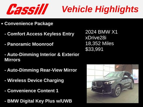 Used 2024 BMW X1 xDrive28i w/ Convenience Package image 3