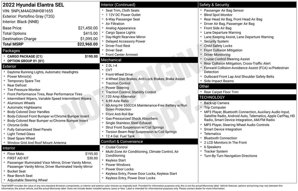 Used 2022 Hyundai Elantra SEL w/ Cargo Package FWD image 37