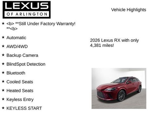 Certified 2026 Lexus RX 350 w/ Convenience Package image 8