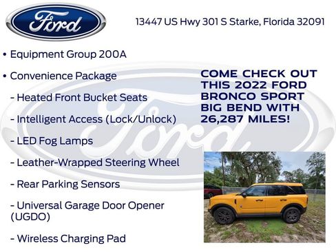 Certified 2022 Ford Bronco Sport Big Bend w/ Convenience Package AWD/4WD image 13