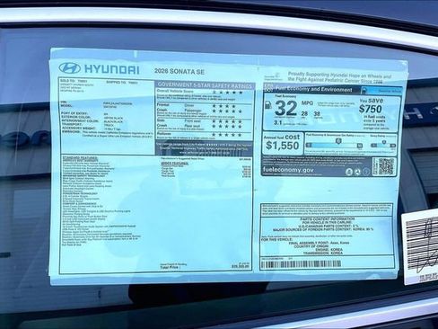 New 2026 Hyundai Sonata SE FWD image 14