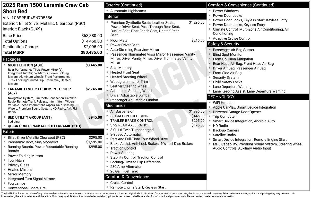 Used 2025 RAM 1500 Laramie w/ Night Edition AWD/4WD image 33
