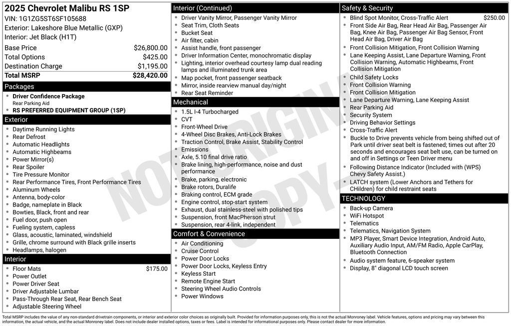 Used 2025 Chevrolet Malibu RS FWD image 32
