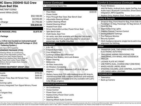 Used 2022 GMC Sierra 2500 SLE w/ SLE Value Package; image 3