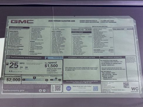 New 2026 GMC Terrain Elevation AWD/4WD image 20