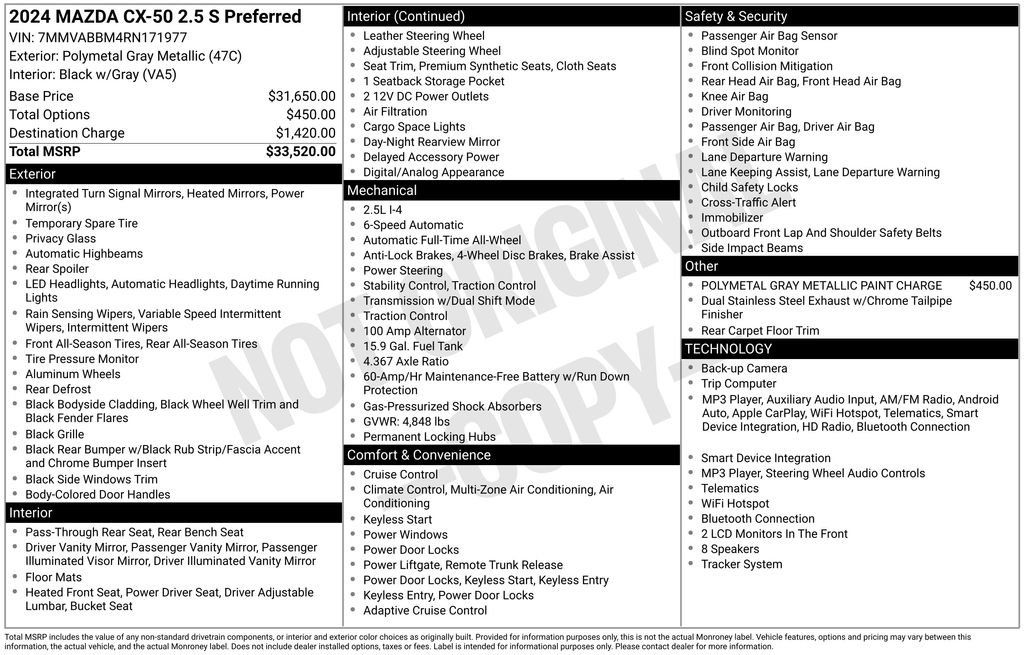 Used 2024 MAZDA CX-50 AWD 2.5 S w/ Preferred Package image 31