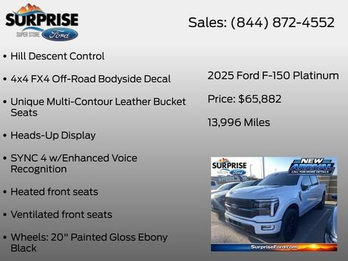 Used 2025 Ford F150 Platinum w/ Equipment Group 702A High AWD/4WD image 17