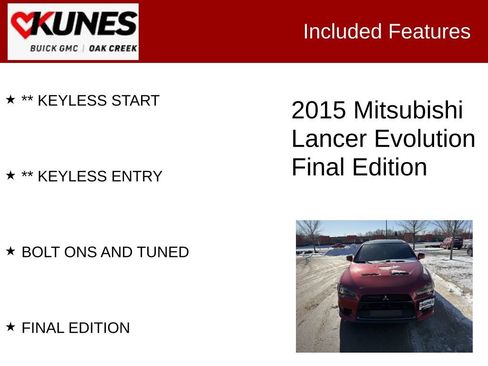 Used 2015 Mitsubishi Lancer Evolution Final Edition image 2