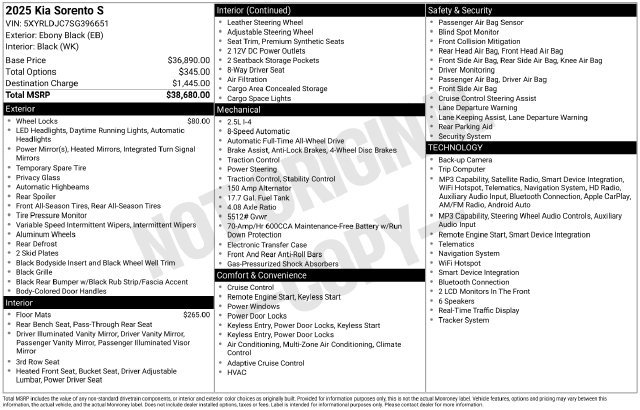 Certified 2025 Kia Sorento S AWD/4WD image 42
