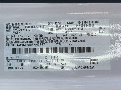 Certified 2021 Ford F150 XL w/ Equipment Group 101A High AWD/4WD image 30