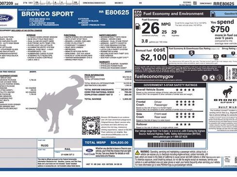 Certified 2024 Ford Bronco Sport Big Bend w/ Convenience Package AWD/4WD image 36