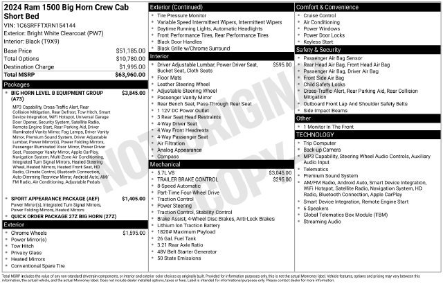 Used 2024 RAM 1500 Big Horn AWD/4WD image 2